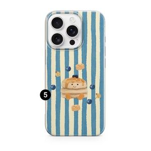 Striped Blue and Cream Phone Case